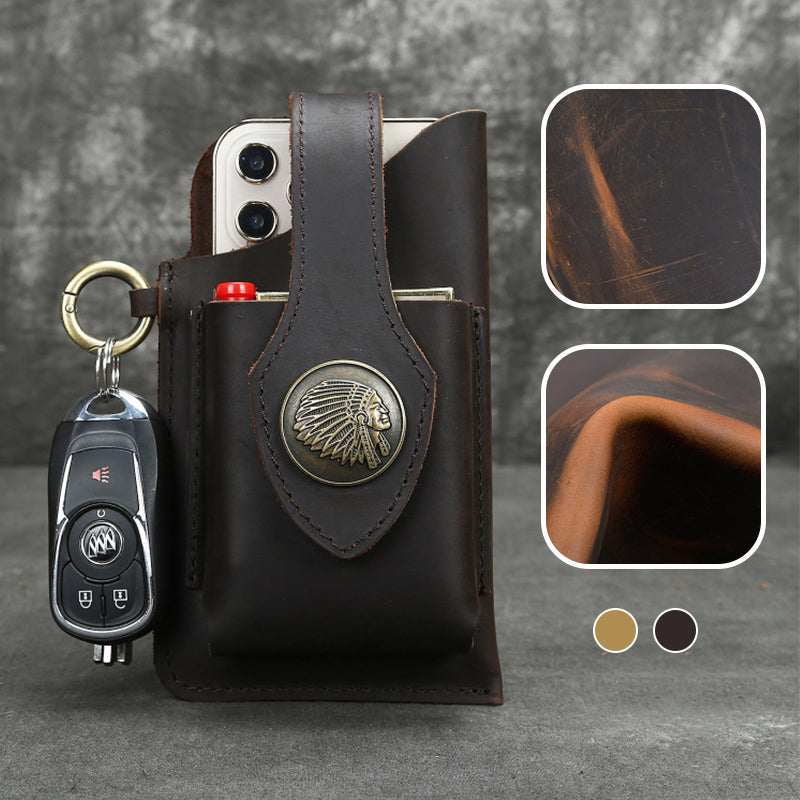 Icone™ BeltPouch: Multi-Purpose Leather Vintage Style Belt Pouch