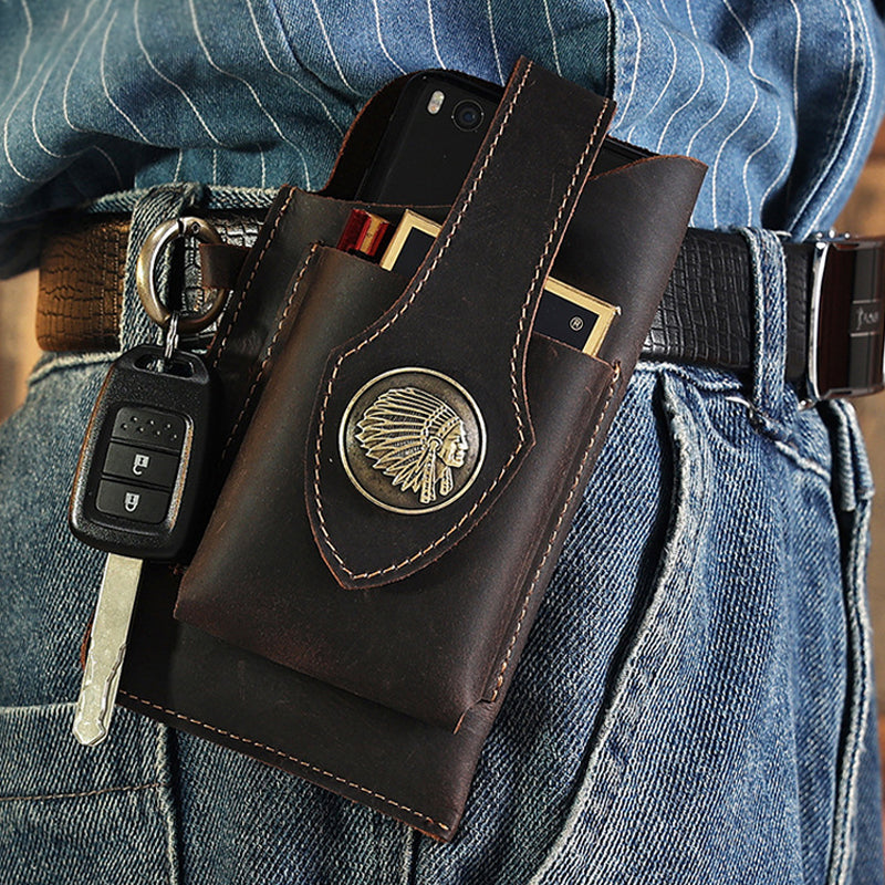 Icone™ BeltPouch: Multi-Purpose Leather Vintage Style Belt Pouch