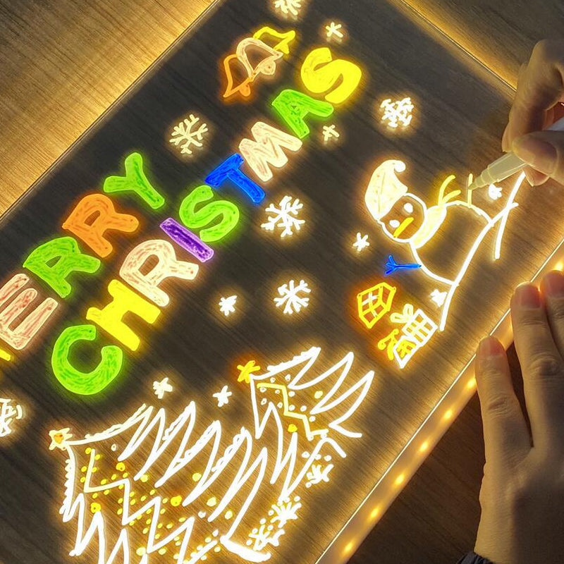 Kletshuts™ NoteBoard: LED Lamp Acrylic Note And Drawing Board