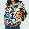 Icone™ FormalBlouse: Stylish Long-Sleeve Unique Print Formal Blouse