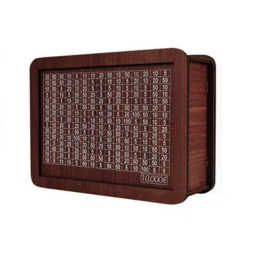 MoneyBank - Wooden Euro Engraved Money Savings Box