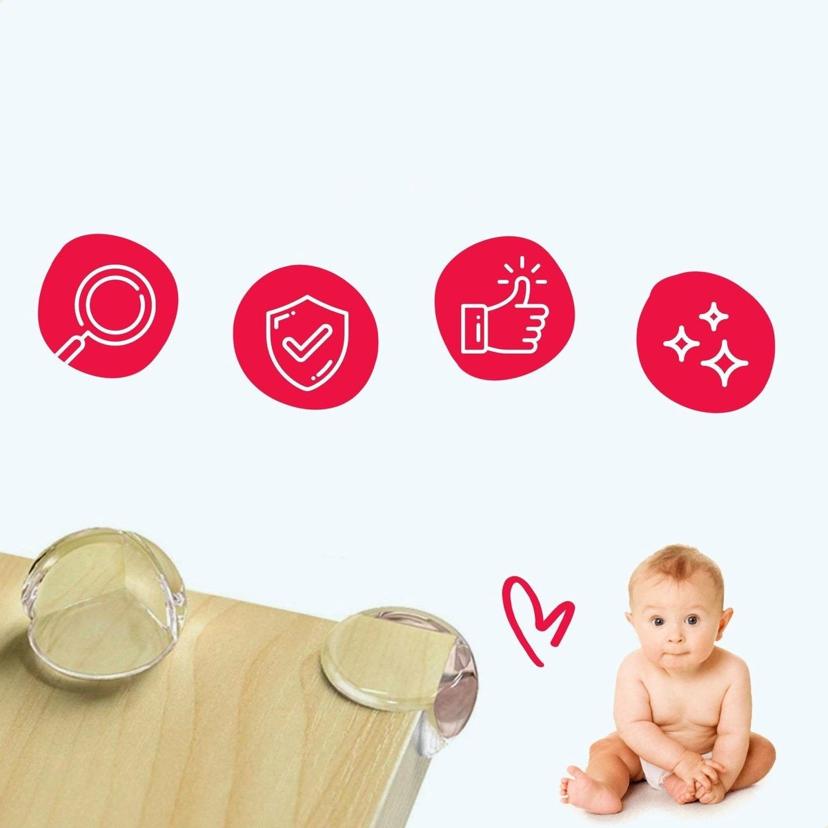 Safetycore™ Reusable Baby Corner Protectors Transparent