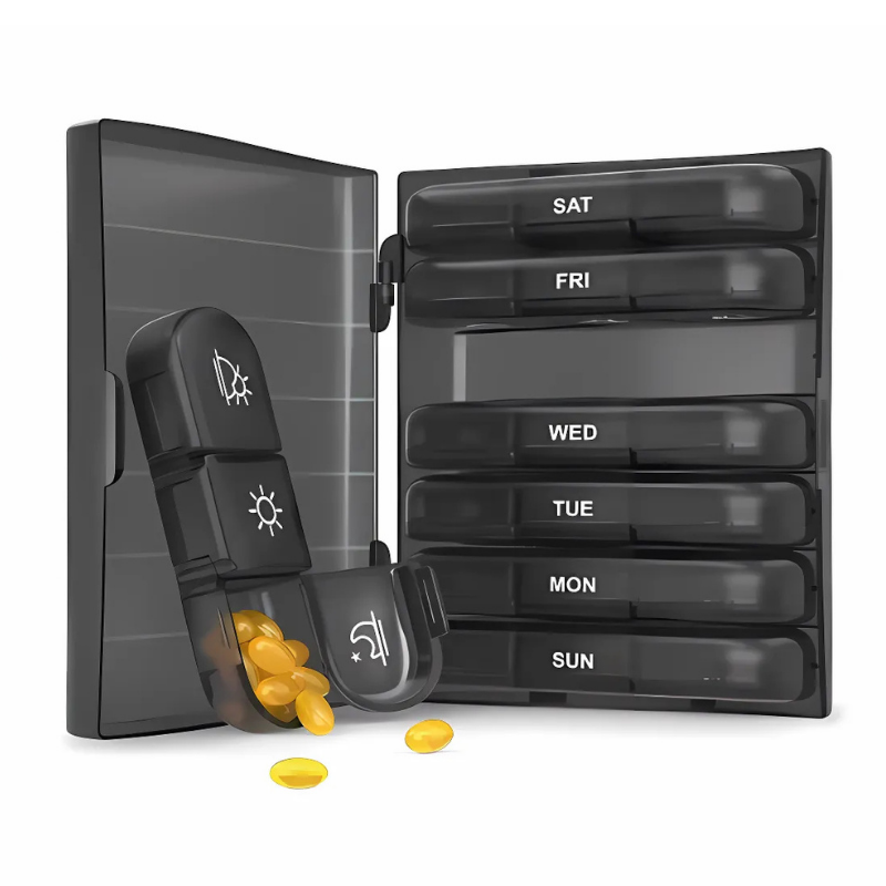 PillOrganizer 1+1 FREE: Portable Pill Organizer Daily And Weekly Medicine Storage