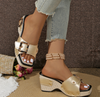 Happy™ ThickWedge: Stylish Square Toe Thick Wedge Sandals