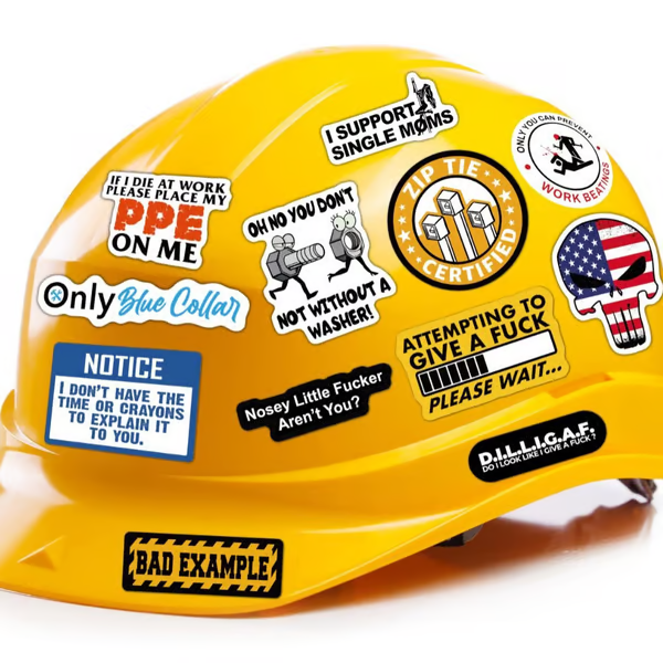 FunnyStickers: Funny Blue Collar Waterproof Stickers Pack