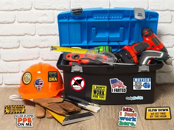 FunnyStickers: Funny Blue Collar Waterproof Stickers Pack