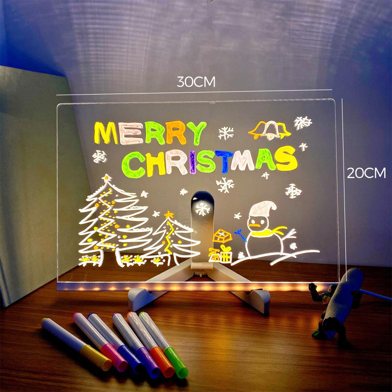 Kletshuts™ NoteBoard: LED Lamp Acrylic Note And Drawing Board