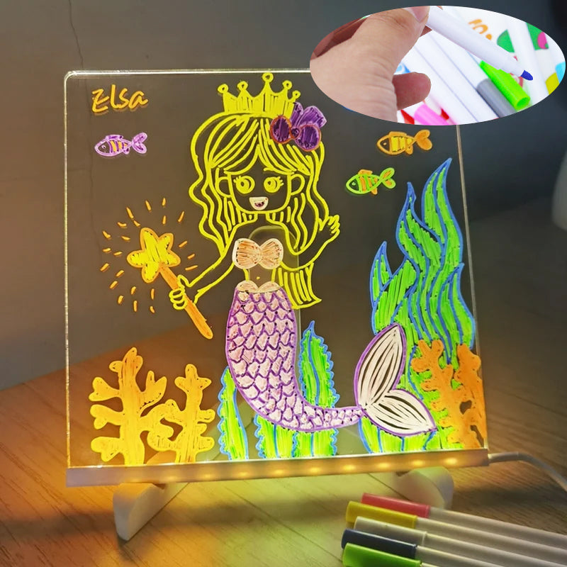Kletshuts™ NoteBoard: LED Lamp Acrylic Note And Drawing Board