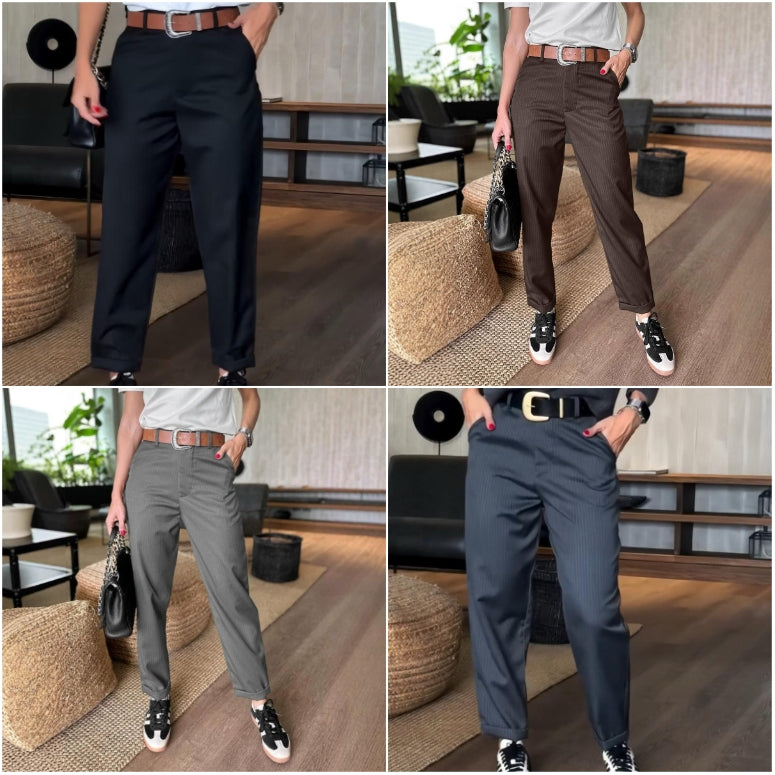 Icone™ ClassyPants: Classic Straight Fit High Waist Women Pants