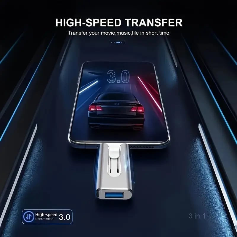 USBDrive - Compact And Durable Multi‑Device 4‑In‑1 USB Flash Drive