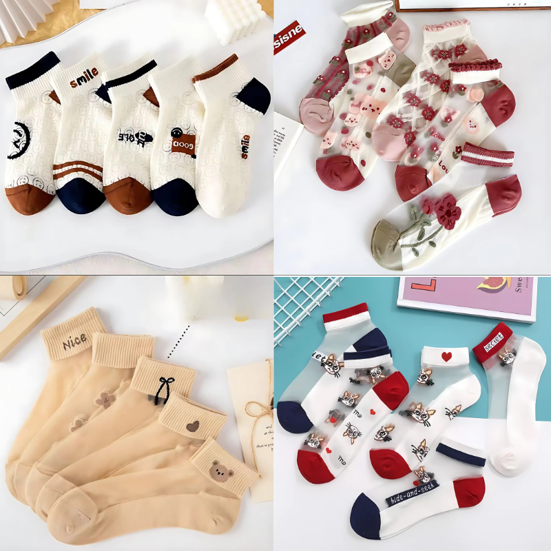 Happy™ MeshSocks: Breathable Comfortable Fun Design Mesh Ankle Socks