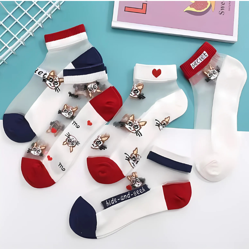 Happy™ MeshSocks: Breathable Comfortable Fun Design Mesh Ankle Socks