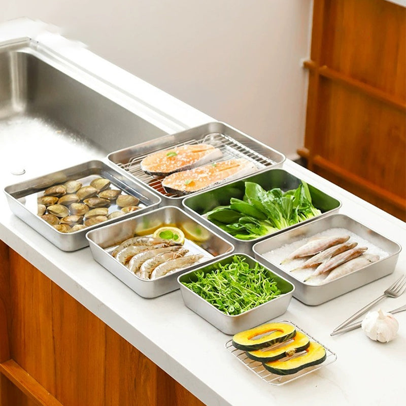 Globetrek° FreshSeal - Stainless Steel Square Storage Pan With Lid