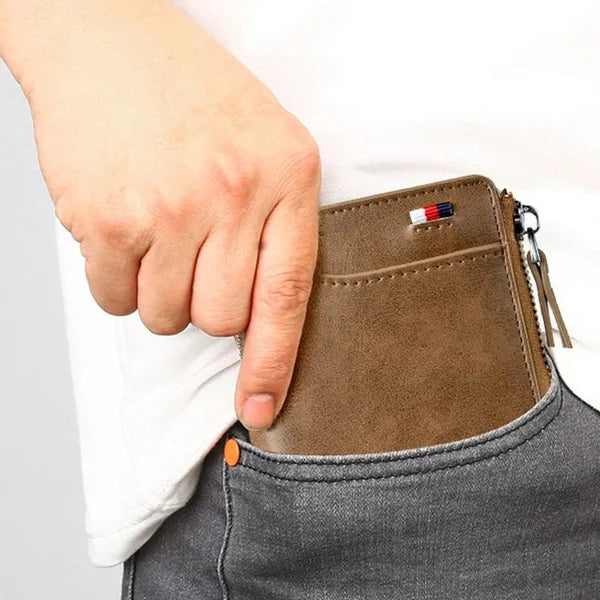 Icone™ ZippyWallet: Men's Zipper Leather Wallet with RFID Protection