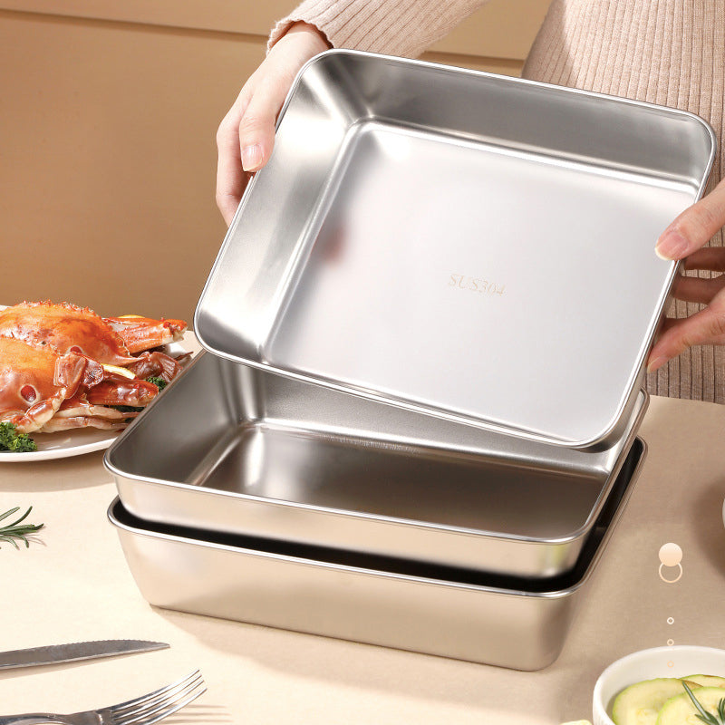 Globetrek° FreshSeal - Stainless Steel Square Storage Pan With Lid