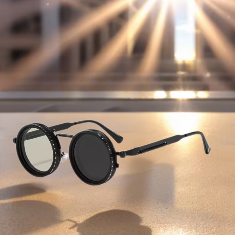 AdjustableSunglass: Bright To Low Light Adjustable Dimming Sunglass With Case
