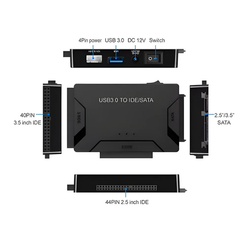 RecoveryConverter - USB 3.0 To IDE/SATA Data Transfer And Recovery Converter