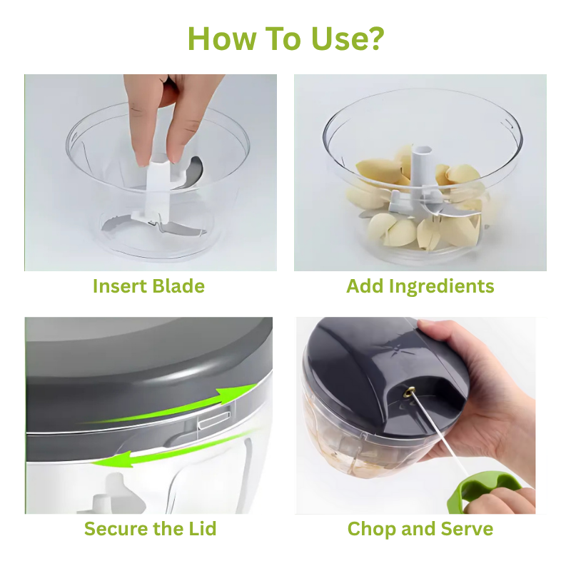 Globetrek° ManualChopper 1+1 FREE: High-Quality Vegetable Manual Chopper