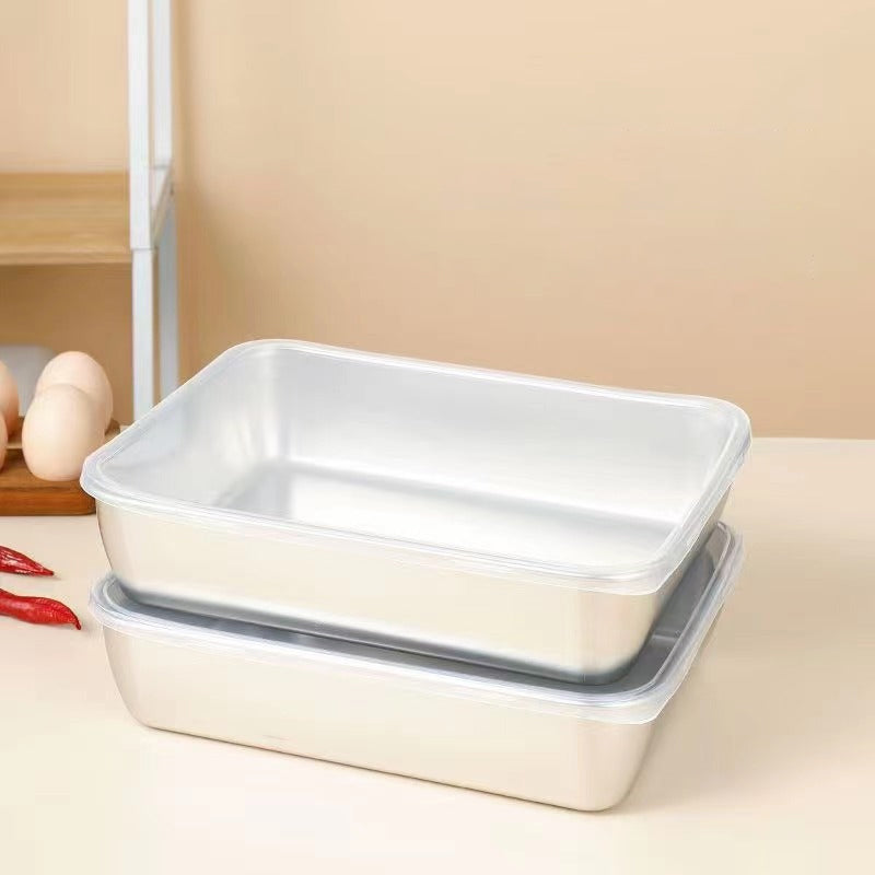 Globetrek° FreshSeal - Stainless Steel Square Storage Pan With Lid