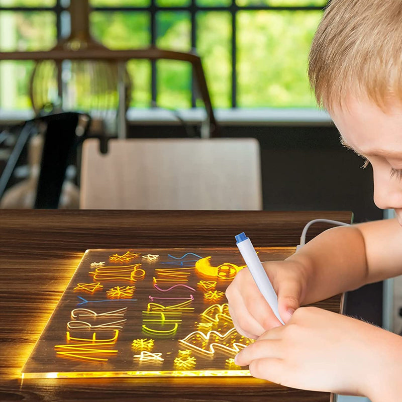 Kletshuts™ NoteBoard: LED Lamp Acrylic Note And Drawing Board