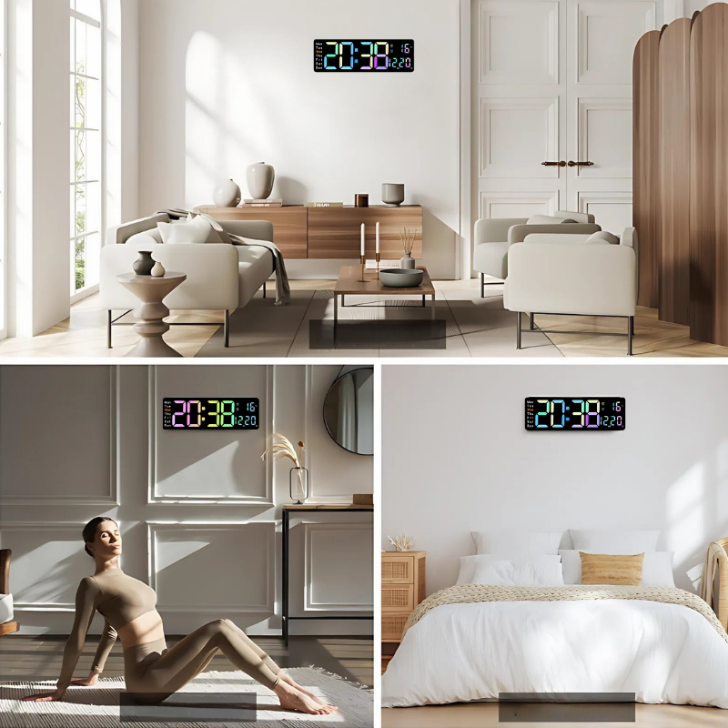 Globetrek° DigitalClock: Large LED Screen Display Digital Clock