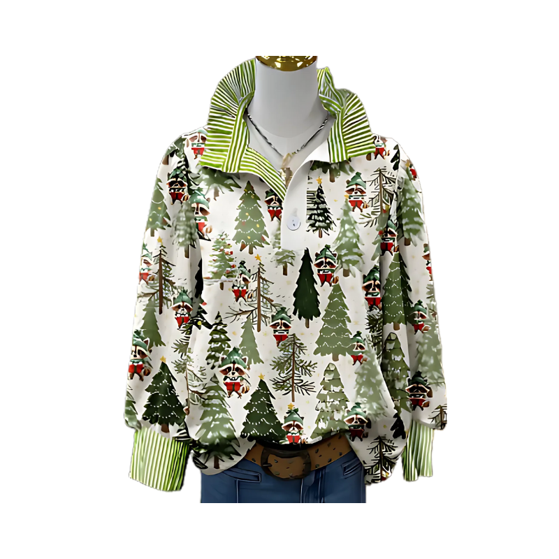 Icone™ FormalBlouse: Stylish Long-Sleeve Unique Print Formal Blouse