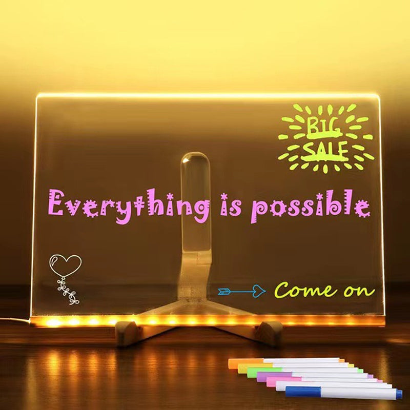 Kletshuts™ NoteBoard: LED Lamp Acrylic Note And Drawing Board