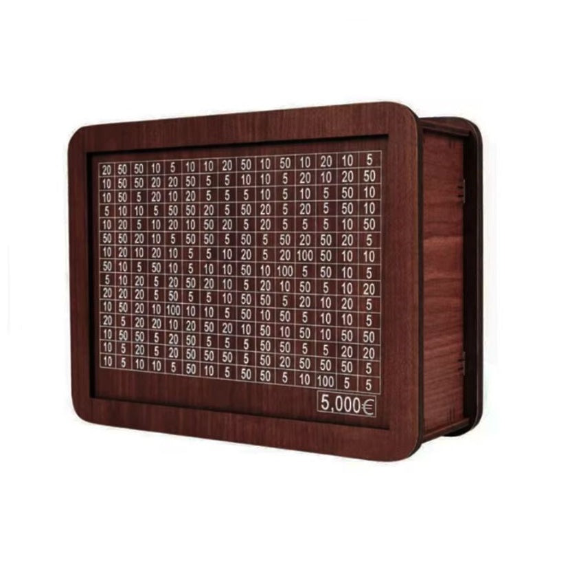 MoneyBank - Wooden Euro Engraved Money Savings Box