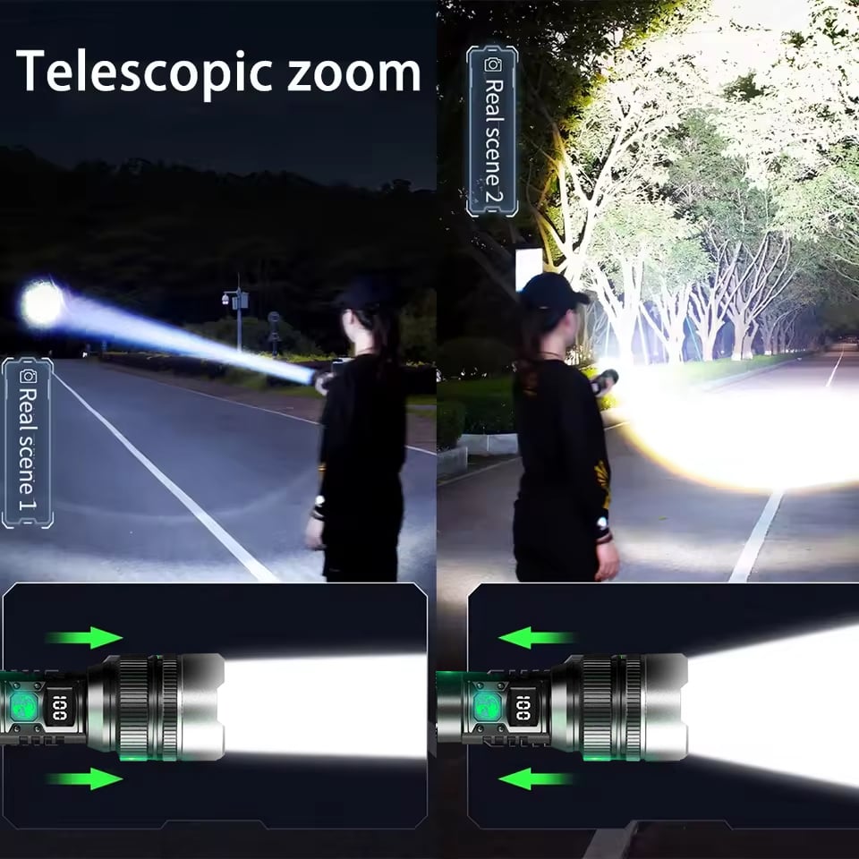 Ledsen™ AdjustableFlashlight: Ultra-Bright Rechargeable Flashlight With Adjustable Beam
