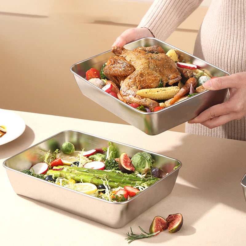 Globetrek° FreshSeal - Stainless Steel Square Storage Pan With Lid