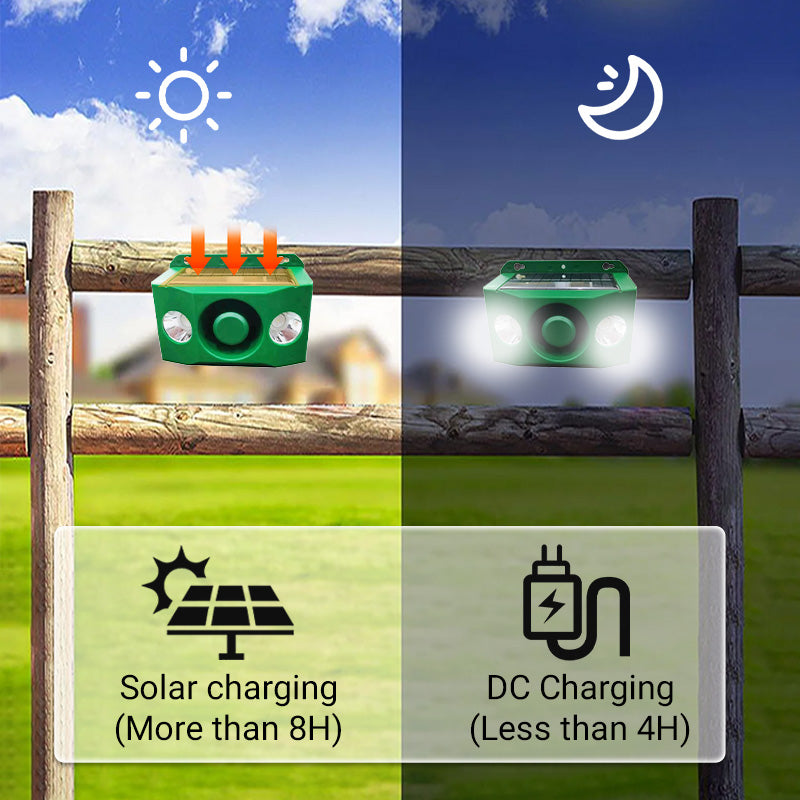 LightAlert - Animal Repellent Alert Light And Sound Solar Powered Warning Tool