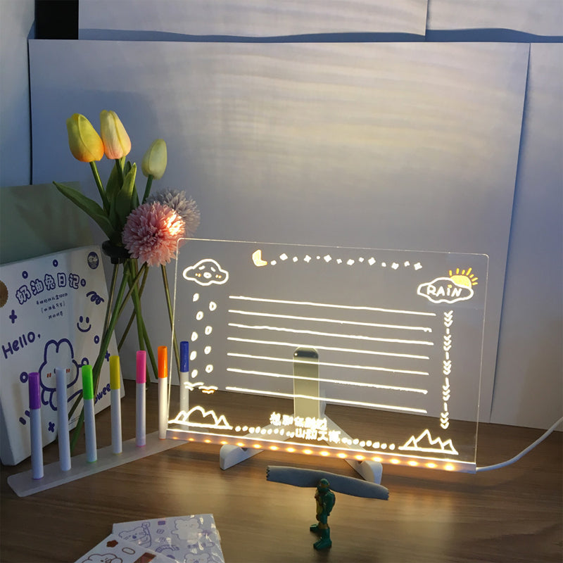 Kletshuts™ NoteBoard: LED Lamp Acrylic Note And Drawing Board