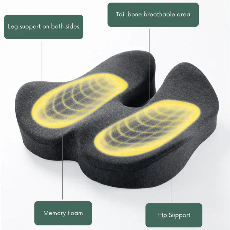 SeatRelief - Memory Foam Coccyx Relief Seat Cushion