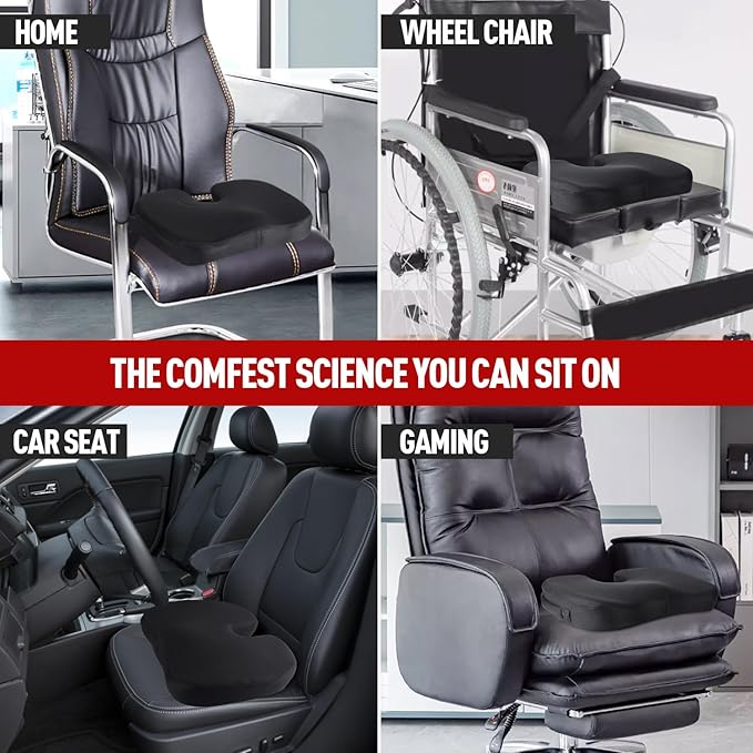 SeatRelief - Memory Foam Coccyx Relief Seat Cushion