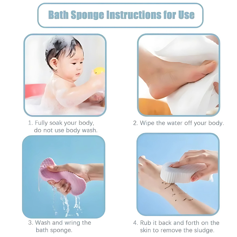 ExfoliatingSponge 1+1 FREE - Soft Body Exfoliating Sponge Shower Scrubber