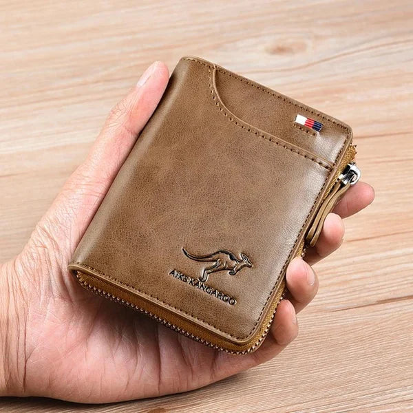 Icone™ ZippyWallet: Men's Zipper Leather Wallet with RFID Protection