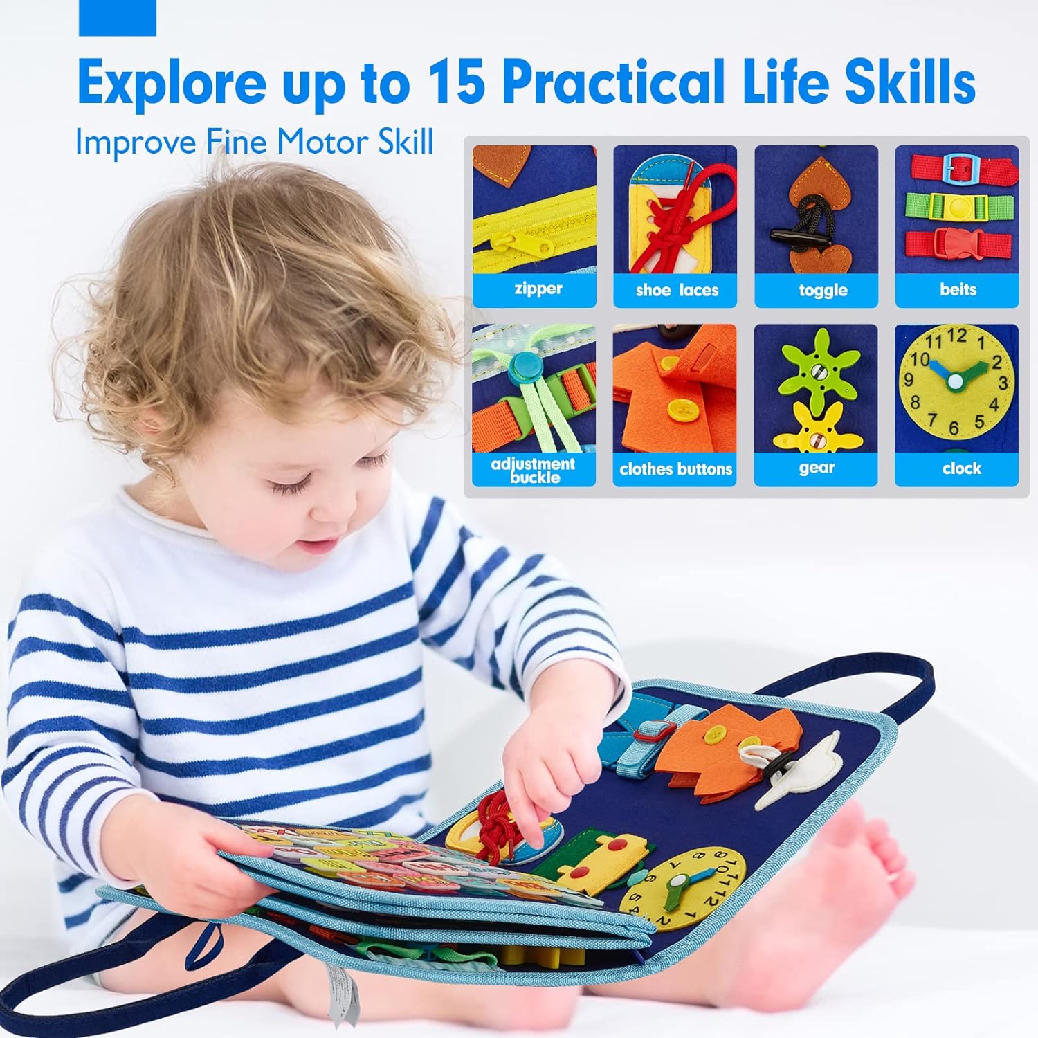 Kletshuts™ BusyBoard: Sensory Fine Motor Skills Montessori Educational Busy Board