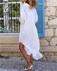 Icone™ ShirtDress: Flowing Shirt Side Slit Dress