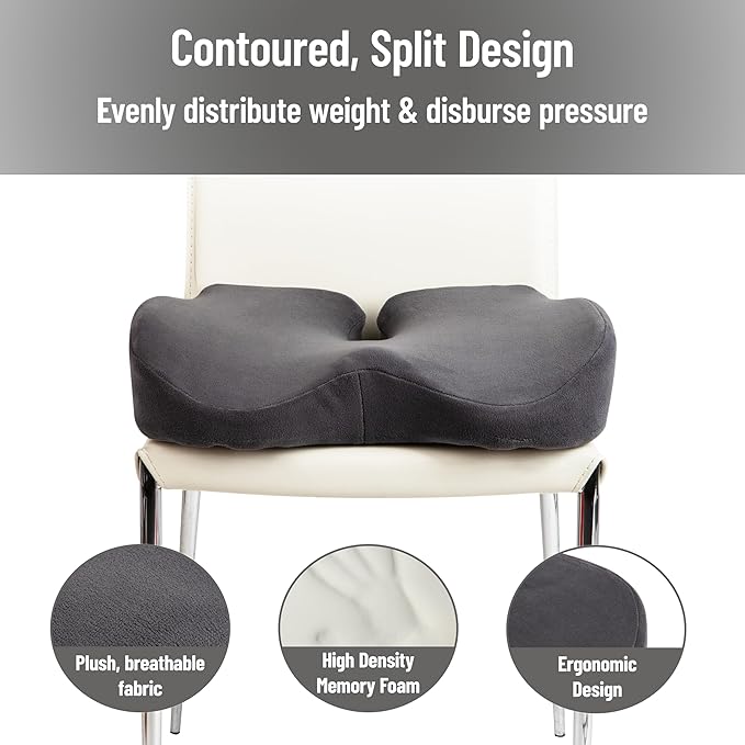 SeatRelief - Memory Foam Coccyx Relief Seat Cushion