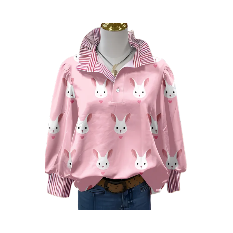 Icone™ FormalBlouse: Stylish Long-Sleeve Unique Print Formal Blouse