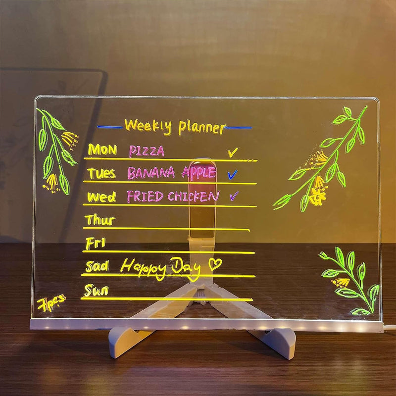 Kletshuts™ NoteBoard: LED Lamp Acrylic Note And Drawing Board