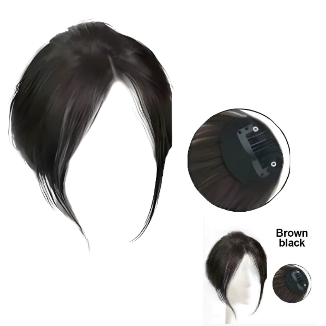 Rose® HairBangs 1+1 FREE: Partial Hair Bangs Front Hairpiece Clip