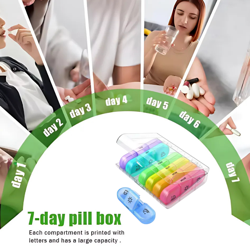 PillOrganizer 1+1 FREE: Portable Pill Organizer Daily And Weekly Medicine Storage