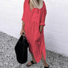 Icone™ ShirtDress: Flowing Shirt Side Slit Dress