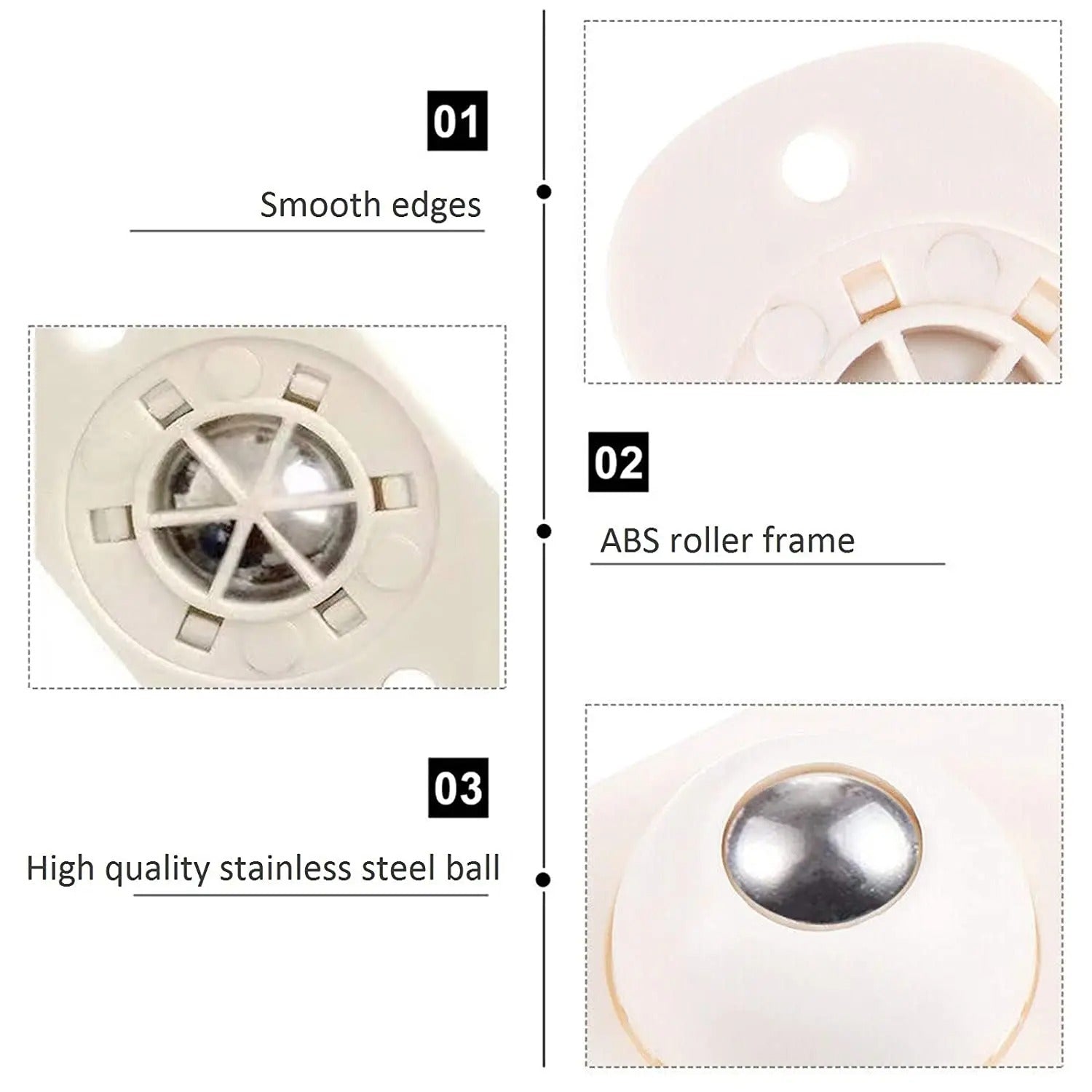 FurnitureWheels - Self-Adhesive 360° Rotating Furniture Wheels