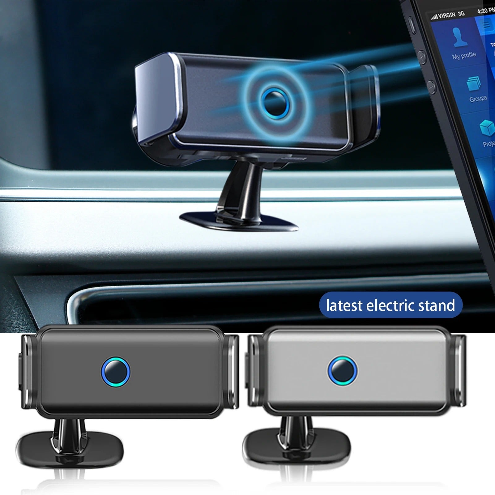 Holder360° PhoneClamp: Automatic Clamp Dashboard And Air Vent Phone Holder