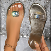 Happy™ RhinestoneSandals: Women's Flat Sandals With Sparkling Rhinestone