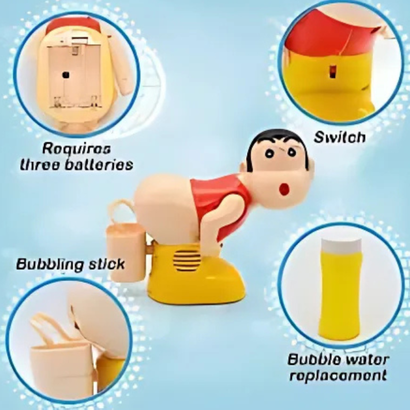 Kletshuts™ BubbleFun: Fun Electric Bubble Blower Boy Machine Toy