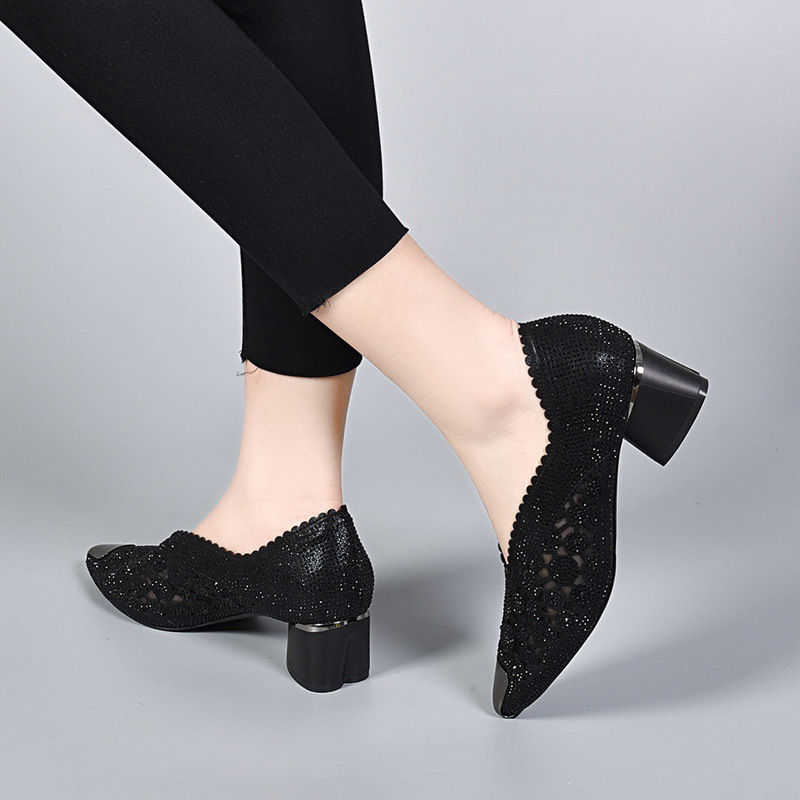 Happy™ GlimmerShoes: Mesh Heels Shoes With Crystal Accents