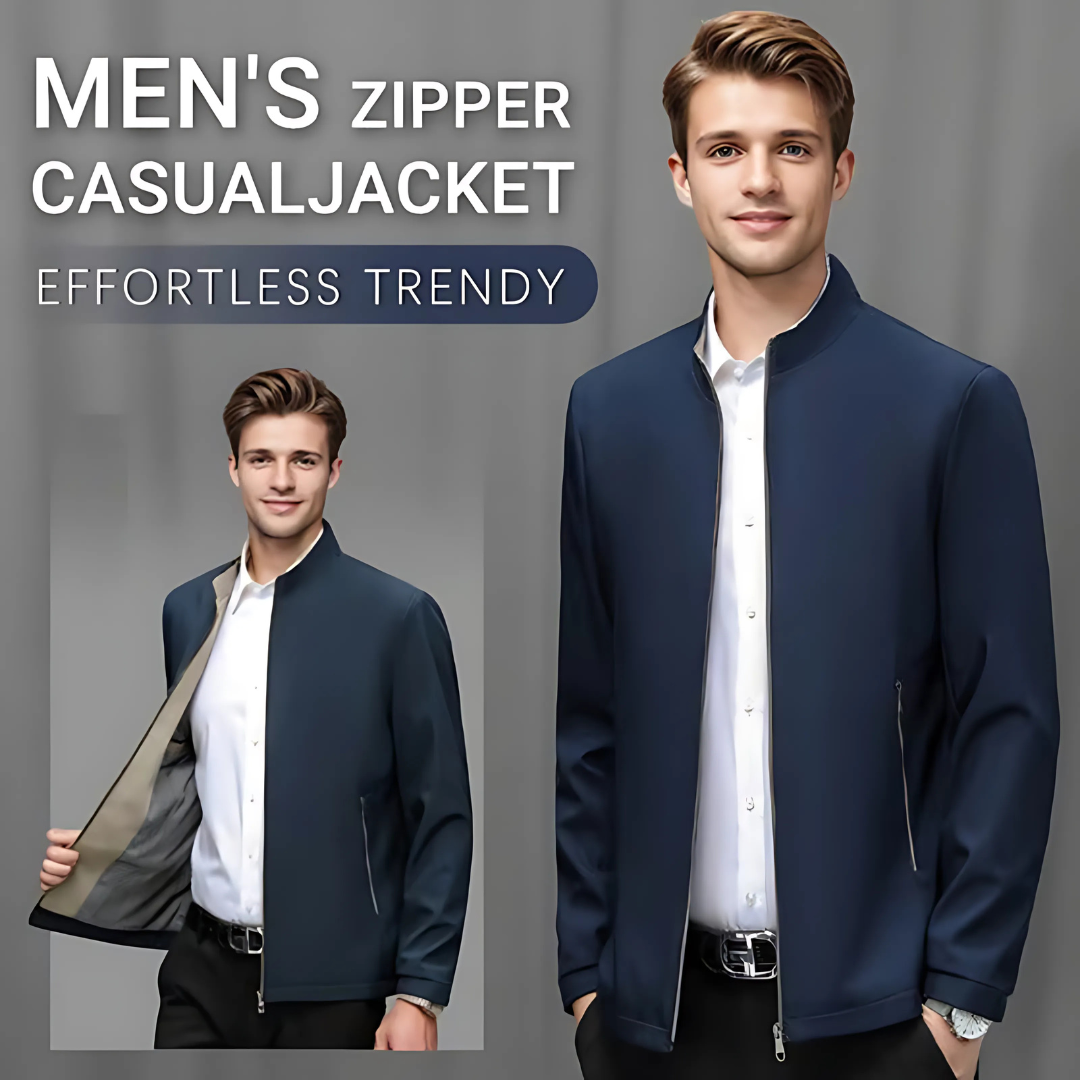 Icone™ CasualJacket: Standing Collar Casual Zipper Jacket For Men